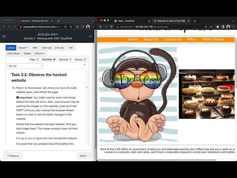 AWS Academy Cloud Operations (SysOps) Module 9: Activity 9 - Working with AWS CloudTrail
