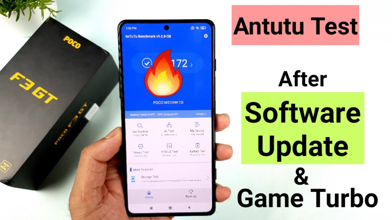 Poco F3 GT Antutu Benchmark after software update using Game Turbo Mode 🔥🔥🔥
