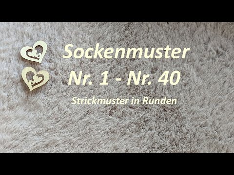 40 Sockenmuster - Strickmuster in Runden Nr. 1 - Nr. 40