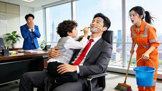 💕لا أحد يجرؤ على الاقتراب من CEO القاسي… لكن ابن فتاة تنظيف فقيرة رسم على وجهه! ولم يغضب!