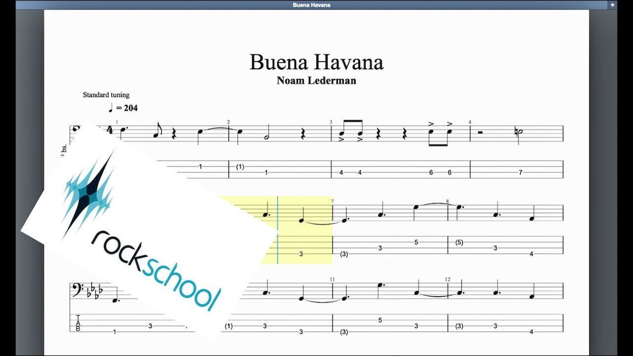 Buena Havana Rockschool Grade 7 Bass