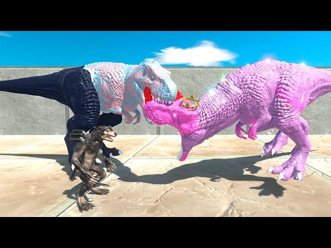 DRAKS & ROCKET vs THANOS T-REX DEATH RUN - Animal Revolt Battle Simulator