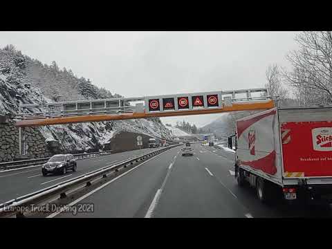 Cabin Truck View/Brenner Autobahn (Brennerautobahn)Innsbruk- Direction A22 Italia(Vipiteno)