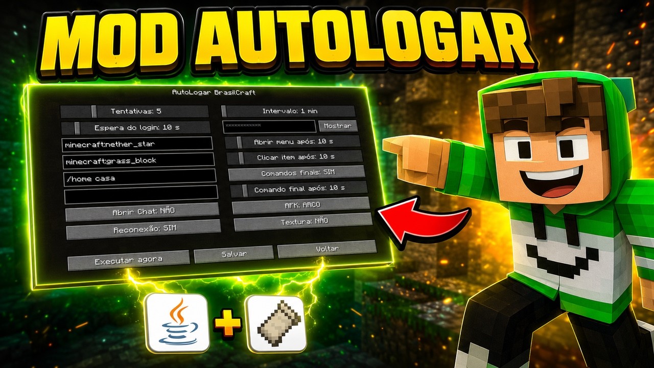Capa do vídeo Como baixar e instalar o Mod AutoLogar BrasilCraft