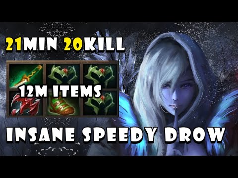Insane Speed Drow Ranger Spammer 21MIN 20KILLS with ZERO DEATH | Guides Gameplay - Dota 2 7.27