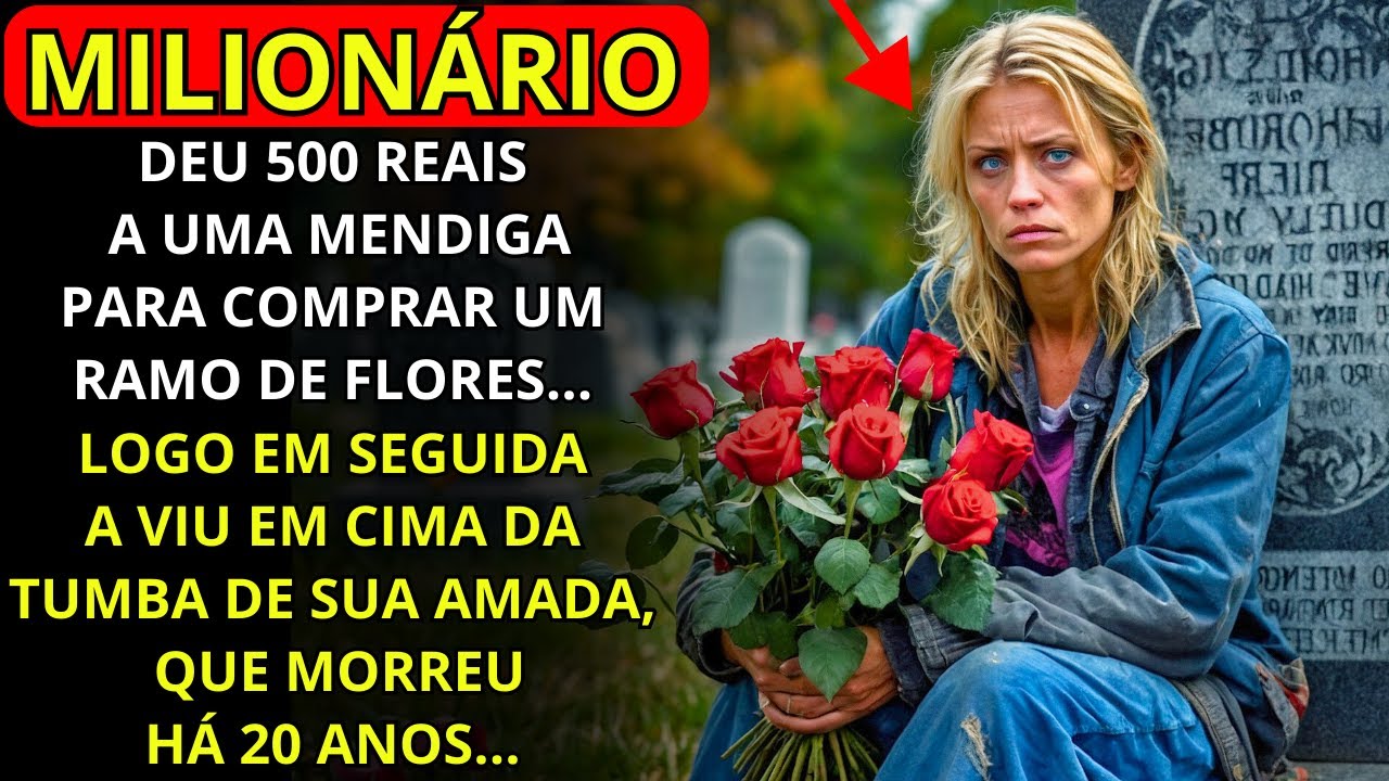 UM MILIONÁRIO DEU R$500 A UMA MENDIGA PRA COMPRAR UM RAMO DE FLORES... LOGO DEPOIS A VIU NA TUMBA...