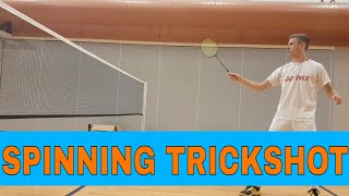 BADMINTON TRICKSHOT #1 - SPINNING THE SHUTTLE AT NET