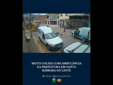 MOTO COLIDE COM AMBULÂNCIA DA PREFEITURA EM SANTA BÁRBARA DO LESTE