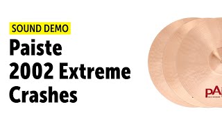 Video thumbnail for Paiste 2002 18", 19", 20" Extreme Crashes Sound Demo by Drums Bonedo