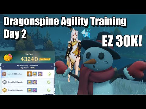Dragonspine Special training Agility Day 2 - Up and down high score - Genshin Impact 2.3 event