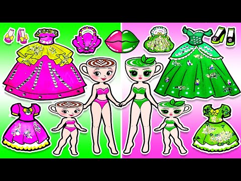 BALELRINA CAPPUCCINA x MATCHA NOVA 🌈 Mother & Daughter Barbie Handmade | DIY Arts & Paper Crafts