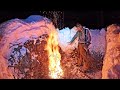 3 Days Stranded in Alaska Without a Tent - Camping in Deep Snow Survival Shelters