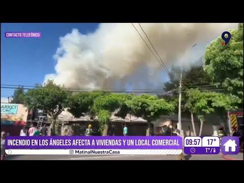 Incendio en Los Ángeles afecta viviendas y un local comercial en Avenida Sor Vicenta