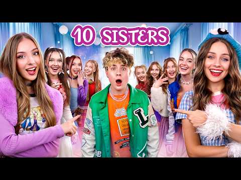 My Parents Adopted 10 Sisters! Girls Control a Boy For a Day