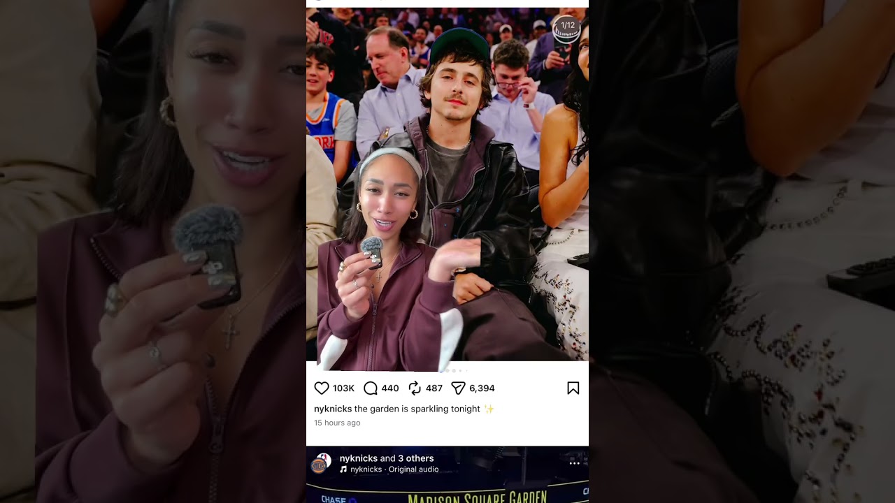 What’s the beeffff!?? Lmaooo #nyknicks #kyliejenner #timoteechalamet