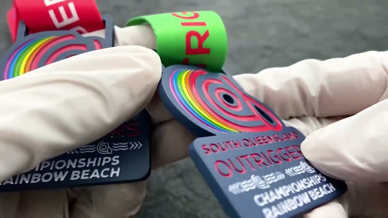 1462 - Boat Painting with Soft Enamel Logo Shape Medal