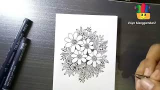 Steps to draw a variety of flowers [ Part 1 ] || Ayo Menggambar 2