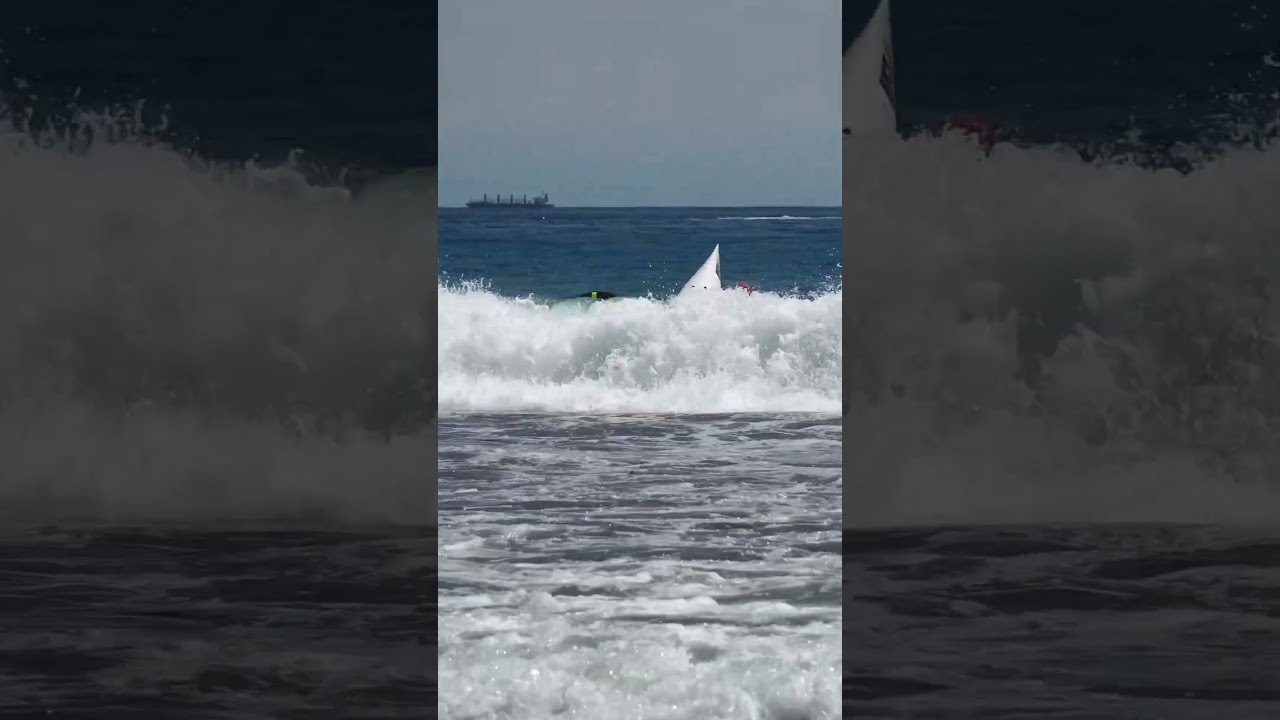 Shorebreak ride fail!  #surfski #shorebreak #waves #fail