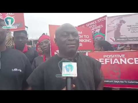 Berekum Residents Protest Galamsey Destruction of Farmlands and Water Bodies