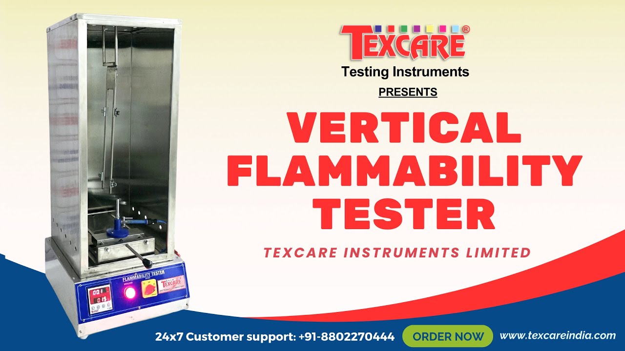 Textile vertical flammability tester, flammability testing equipment, ISO 6941, ASTM D6413