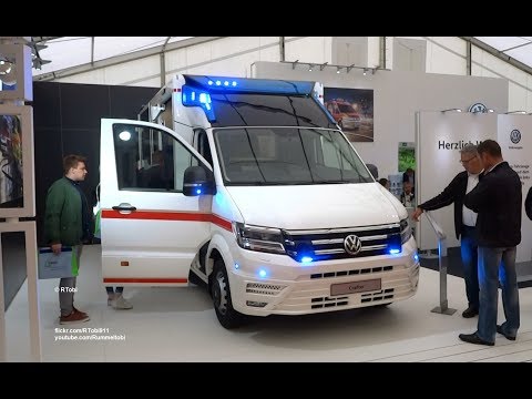 Volkswagen Crafter/ WAS ambulance close up on the RETTmobil 2018 expo in Germany