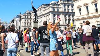 London Walk 2026: Trafalgar Square to Leicester Square via NEW Banksy Statue