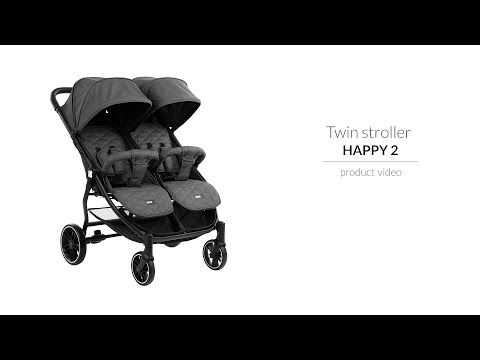 Бебешка количка за близнаци Happy 2 2020 Dark Grey Kikkaboo  2