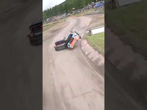 SO CLOSE to rolling the car! 💥 #WorldRX