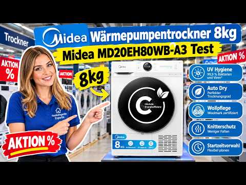🟢🟢🟢 Midea Wärmepumpentrockner 8kg - Midea MD20EH80WB-A3 Test