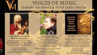 Voices of Music Concert Season 2014-2015, world-class Early Music performance