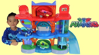 PJ Masks Headquarters Playset Toys Unboxing And Playing With Catboy Gekko Owlette Ckn Toys