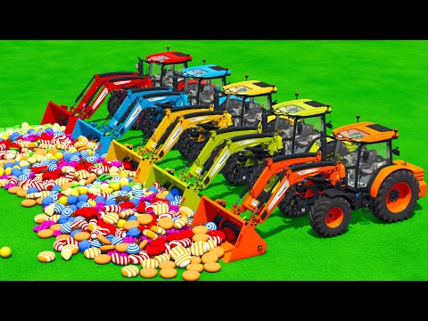 LOAD AND TRANSPORT CANDY`S WITH LANDINI & DEUTZ FAHR TRACTORS - Farming Simulator 25