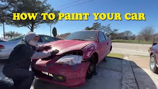 How to Spraypaint your car at Home for Cheap. - COMPLETE STEP BY STEP D.I.Y