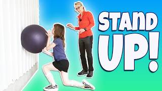 Floor to Stand: Strengthen Legs and Have a Ball! 👧🏼🟣 | Exercise Ball Activities #30