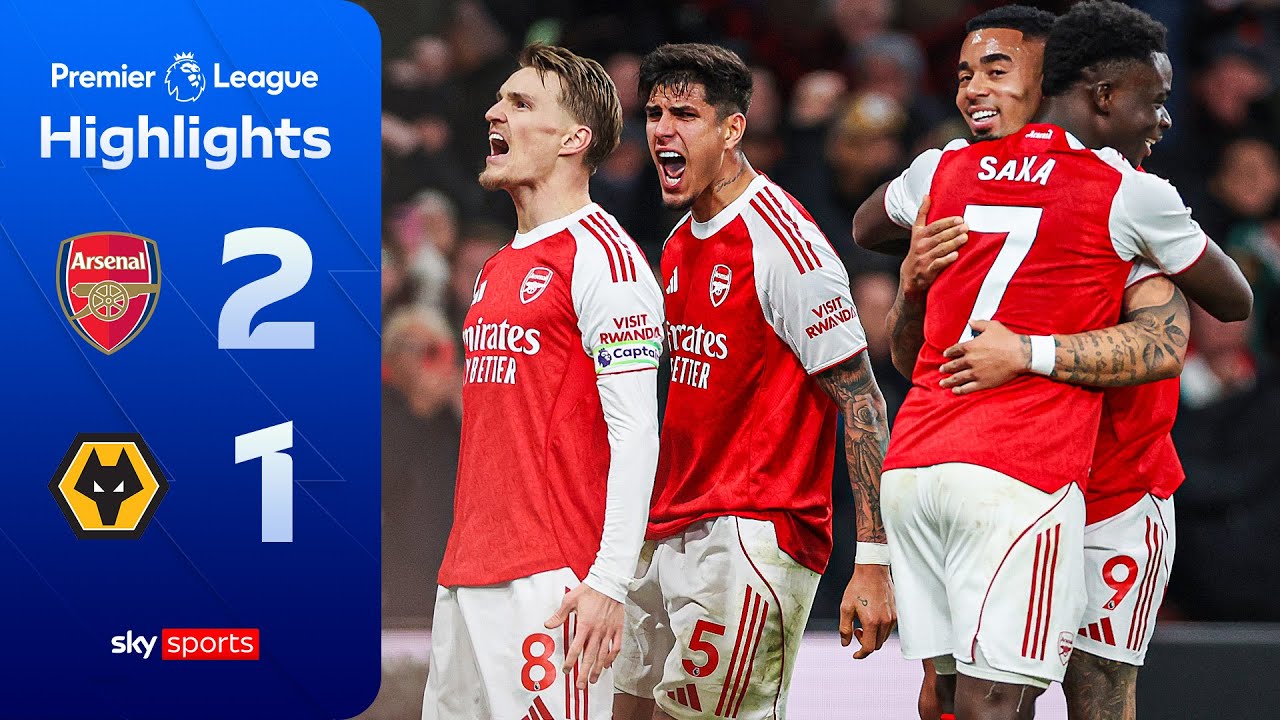 Arsenal snatch late win over Wolves to move five points clear | Arsenal 2-1 Wolves | EPL Highlights