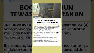Bocah 4 Tahun Tewas di Kontrakan di Kosambi Tangerang, Pintu Dikunci dari Luar
