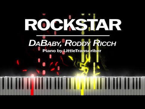 DaBaby, Roddy Ricch - ROCKSTAR (Piano Cover) Tutorial by LittleTranscriber