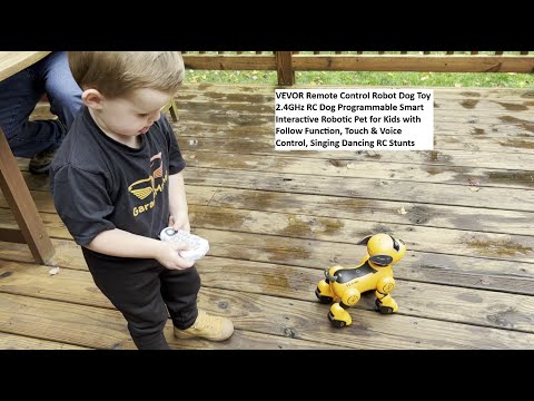 VEVOR Remote Control Robot Dog Toy, 2.4GHz Programmable Smart Interactive Robotic Pet for Kids