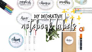 DIY DECORATIVE NOTEBOOK LABELS | studycollab: alicia