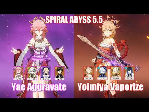 C0 Yae Aggravate & C0 Yoimiya Vaporize | Spiral Abyss 5.6 | Genshin Impact