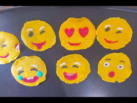 funny emoji pancake art تعلم الرسم بالبان كيك