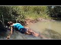 African Village Life Bathing Ln The Village River