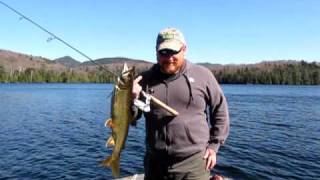 preview picture of video 'Lake Trout Fishing, Lake Placid, Adirondacks NY- April 2010'