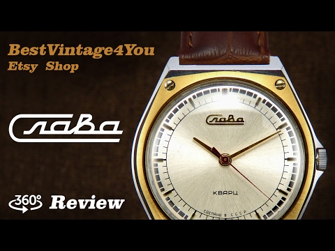 Hands-on video Review of Slava Soviet Quartz Watch From 70s