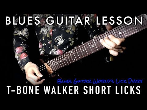 [TAB & SLOW] T-Bone Walker Blues Licks in G - Blues Guitar Lesson | #243