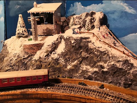Modellbahn TT der Aufbau Teil 11, Winterlandschaft auf dem Berg