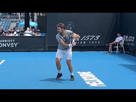 Wawrinka practice Jan 2023 ( with slow motion )