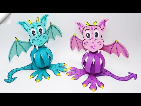 DIY 3D paper DRAGON Moving paper toys