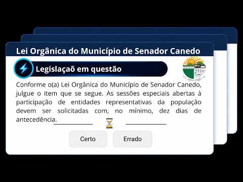 Lei orgânica de Senador Canedo em questões 