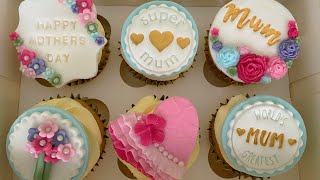 How to make pretty Mother’s Day Cupcake toppers cake alternative step by step using fondant. 🧁